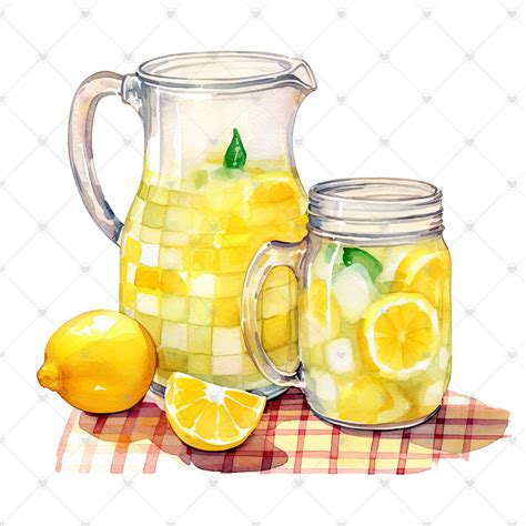 Cold Lemonade on Tabletop Clipart Bundle 10 High Quality - Etsy