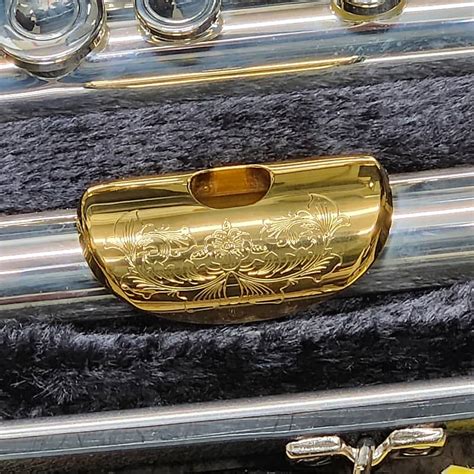 Selmer Omega Mg Flute Sterling Silver Gold Engraved Lip Reverb