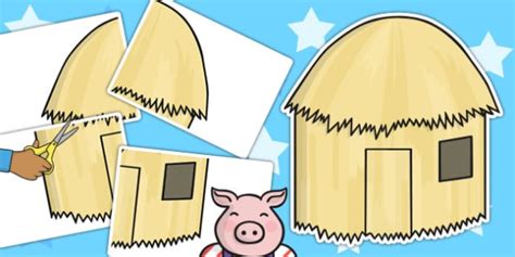 The Three Little Pigs Straw House Cut Out (teacher made)