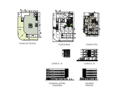 Edificio Multifamiliar De 4 Pisos En Autocad Cad 101 Mb Bibliocad