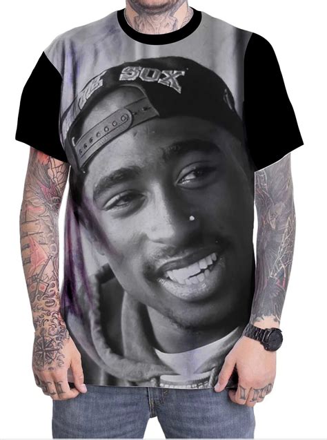 Camiseta Camisa Personalizada Tupac Shakur Rapper No Elo Station