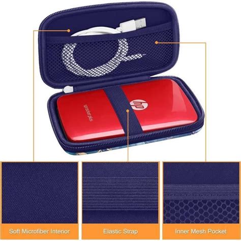 Housse Pour Hp Sprocket Plus Portable Imprimante Eva Tui Rigide De