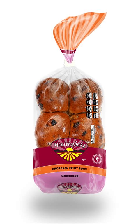 Khorasan Fruit Buns Sourdough 6 Pack Healthybake