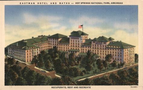 Eastman Hotel And Baths Hot Springs National Park AR Postcard