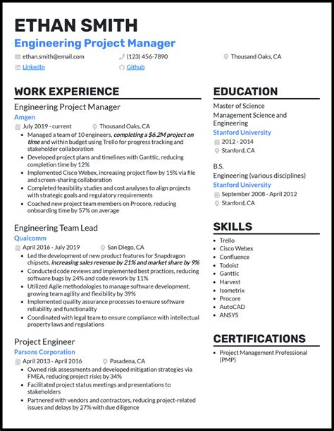 Project Manager Resume Examples 2024 Issie Leticia