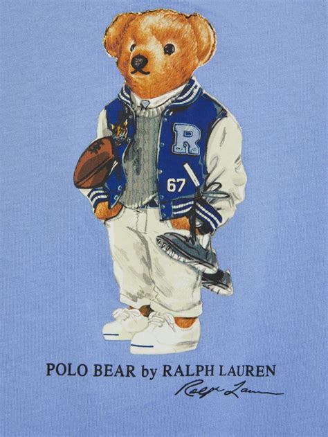 Polo Ralph Lauren Baby Teddy Print Short Bodysuit Blue Bear