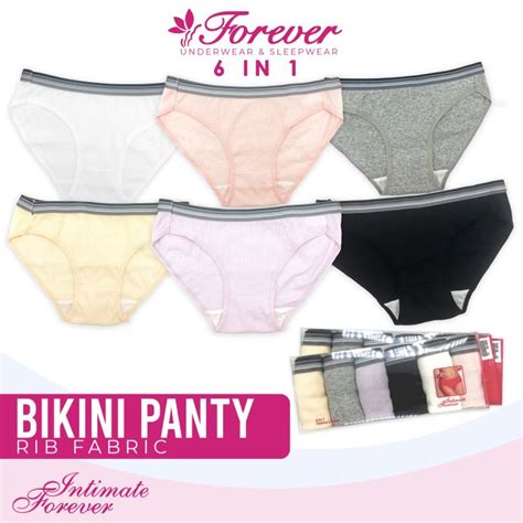 Intimate Forever Ribb In Bikini Panty Rib Fabric Underwear Assorted Pastel Color With Leg