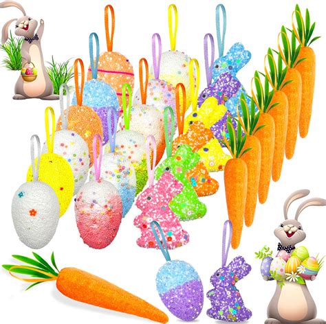 Amazon Simgoing Pcs Easter Egg Ornaments And Carrot Hanging