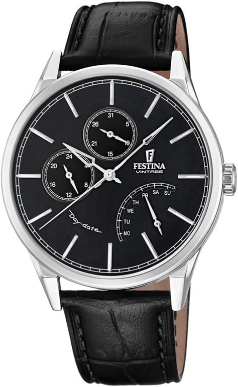 Festina Men S Multi Dial Quartz Watch With Leather Strap F