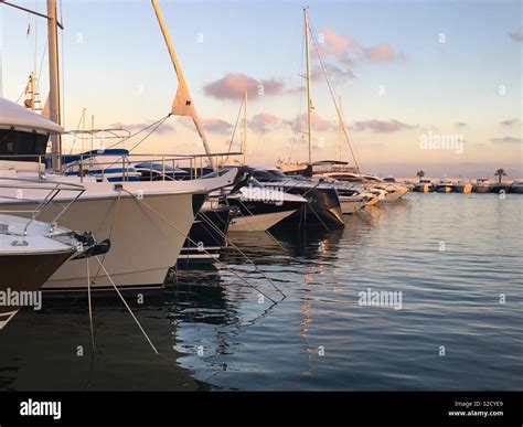 Sunset over Santa Eulalia Marina Stock Photo - Alamy