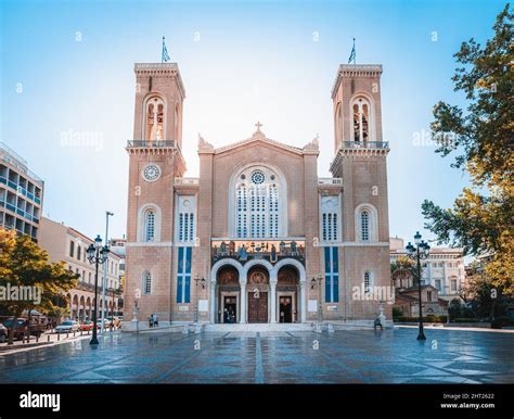 Facade Of The Metropolitan Cathedral Of The Annunciation In Athens