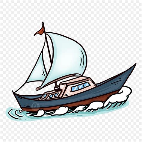 Caricatura Estilo Azul Barco De Vela Clipart Png Dibujos Dibujos