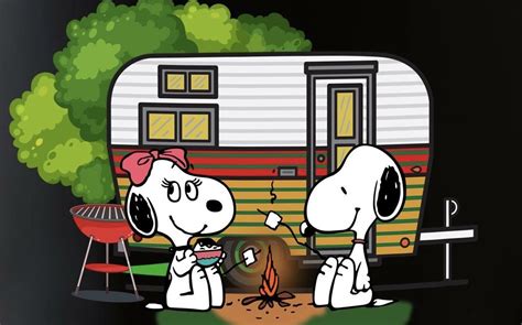 Snoopy And Bella Camping Snoopy Funny Snoopy Pictures Snoopy Love