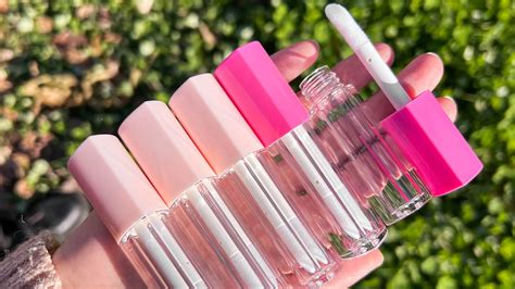 K Unique 5ml Luxury Pink Heart Shaped Lipgloss Tubes Packaging Clear Lip Gloss Tubes With Big