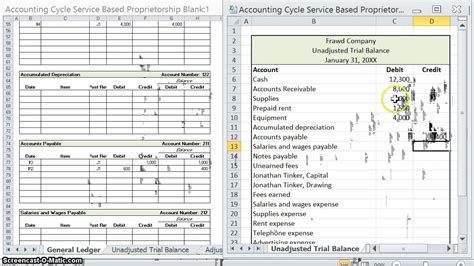 Accounting Cycle Example 2 Creating An Unadjusted Trial Balance Youtube