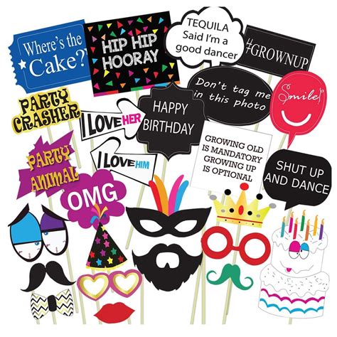 Buy Party Propz Birthday Photo Booth Props Set Of Pcs Party Props