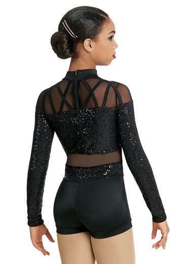 Sa New Solo Weissman Black Sequin Unitard Size Sa Dance Costume Supplies