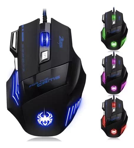 Mouse Knup Gamer Kp V Ajuste Dpi Rgb Led Cabo Nylon Es Usb