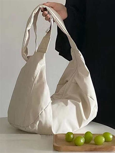 Bolso Hobo Minimalista Bolso Hobo Bandolera Con Cremallera Simple