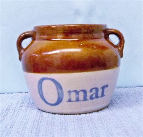 Antique Omar Flour Company Bean Pot Omaha Nebraska Bristol And Albany