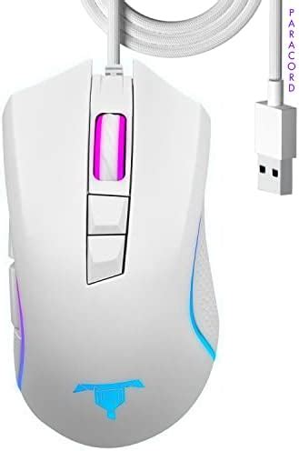 Tilted Nation White Gaming Mouse Wired Led Rgb Mouse For Pc Gamers W