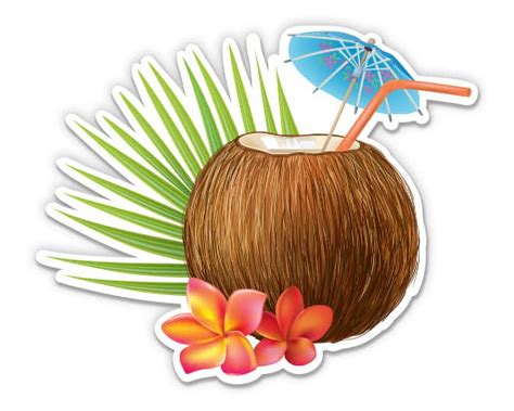 Tropical Drink Pina Colada Hawaii 12 Vinyl Sticker Waterproof Decal