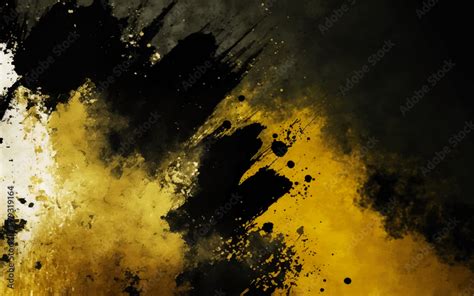 gold black paint wall texture. black and gold, abstract grunge ...