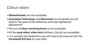 Occupational visual standards | PPT