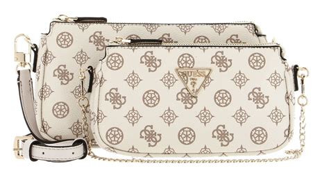 Guess Umh Ngetasche Noelle Double Pouch Crossbody Cream Logo Modeherz