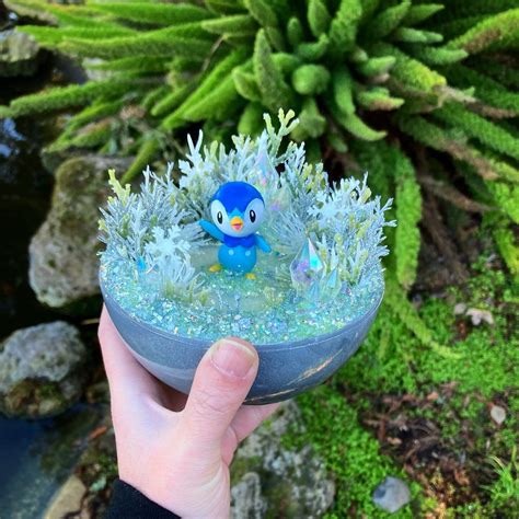 Piplup Pokémon Pokeball Terrarium Diorama Pokemon Etsy