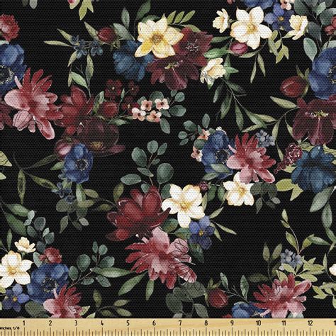 Ambesonne Flowers Boho Fabric By The Yard Night Forest Artwork