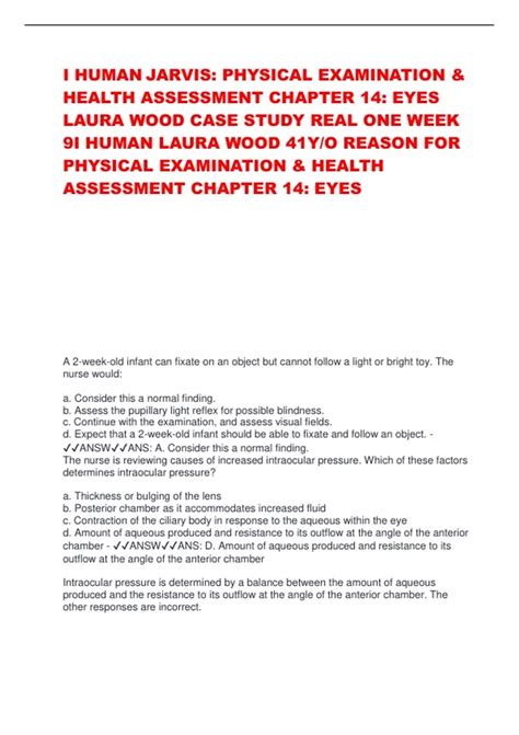 I HUMAN JARVIS: PHYSICAL EXAMINATION & HEALTH ASSESSMENT CHAPTER 14