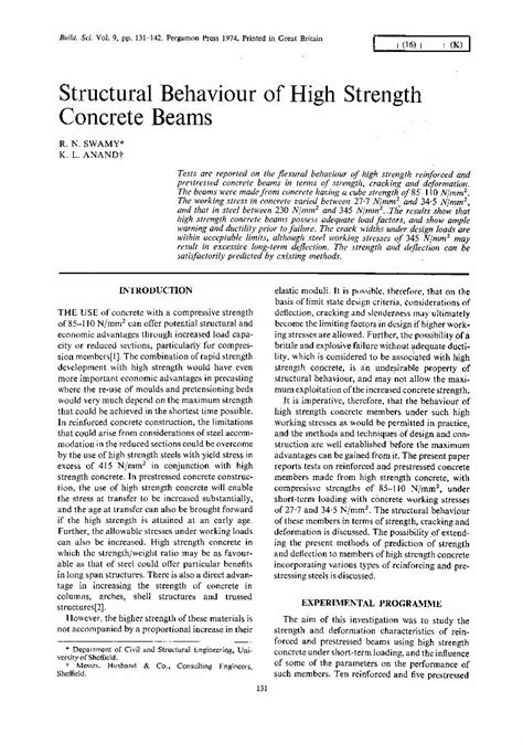 Pdf Structural Behaviour Of High Strength Concrete Beams Dokumen Tips