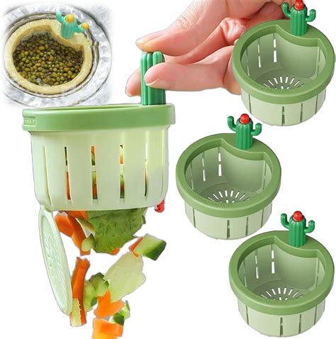 Livrdious Cactus Kitchen Sink Strainer Press Automatic Dumping Basket