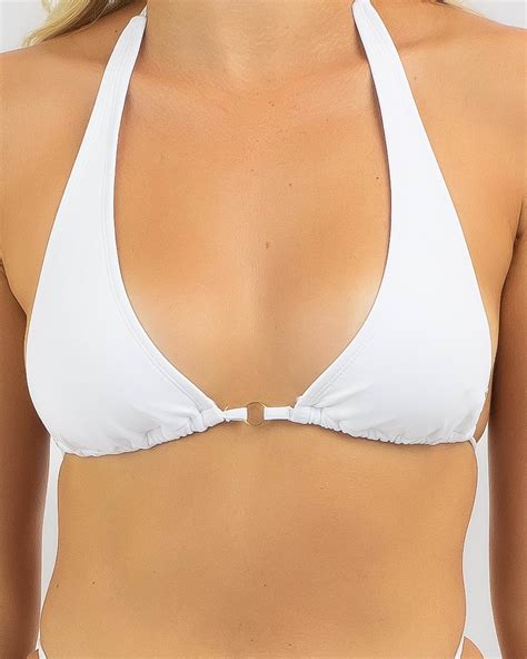 Shop Topanga Suki Ring Triangle Bikini Top In White Fast Shipping