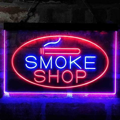 Smoke Shop Cigarette Room Dual Color Led Neon Sign St I Etsy