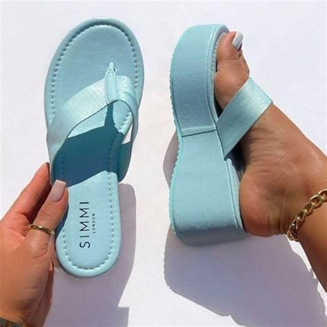 Verão cunhas flip flops para mulher pano clipe toe robusto plataforma