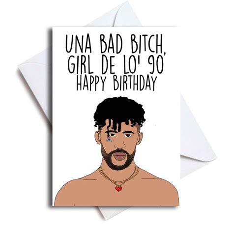 Bad Bunny Birthday Card La Corriente Bad Bunny Card In Spanish Una Bad