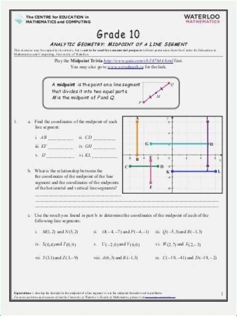 50 the Midpoint formula Worksheet – Chessmuseum Template Library