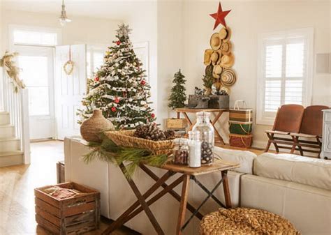 60 Elegant Christmas Country Living Room Decor Ideas - family holiday ...