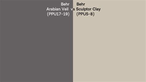 Behr Arabian Veil Vs Sculptor Clay Side By Side Comparison