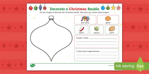 Decorate A Christmas Bauble Worksheet Professor Feito