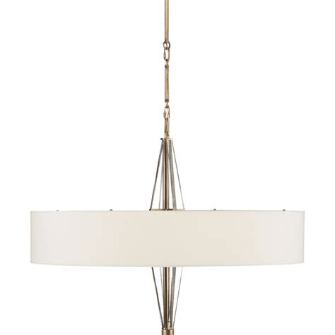 Currey And Company 9000 0828 Lamont Contemporary Off White Antique Brass And Clear Drum Drop