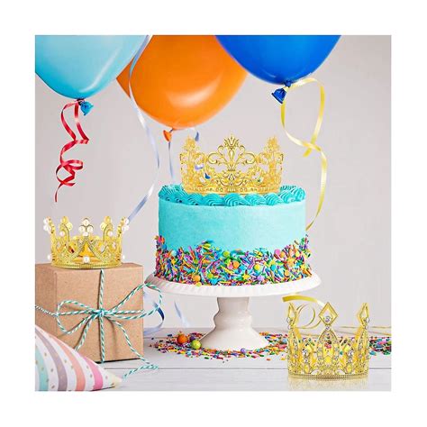 6 Pcs Crown Cake Topper Birthday Mini Crown Cake Topper Crystal Pearl