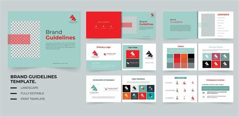 Brand Guideline Layout Or Brand Manual Template Design Vector