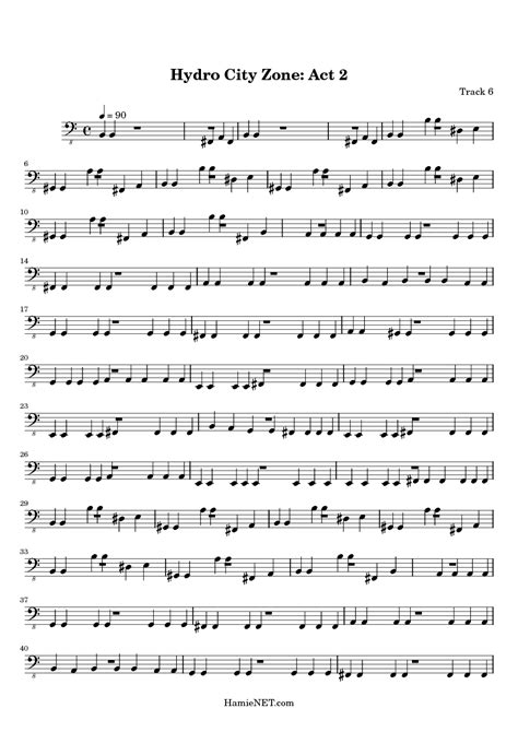 Hydro City Zone Act Sheet Music Hydro City Zone Act Score