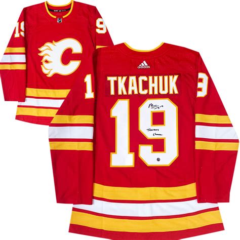 Matthew Tkachuk Autographed Calgary Flames Adidas Pro Jersey Wtkachuky