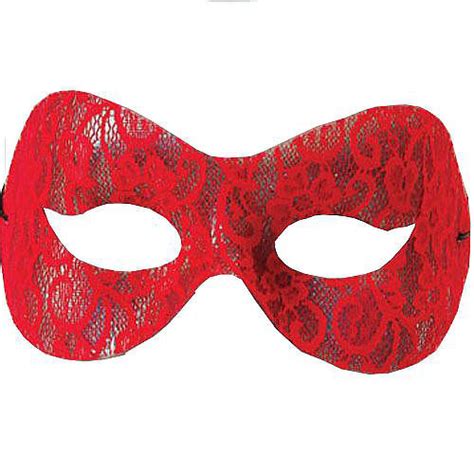 Joke Shop Lace Domino Mask Red