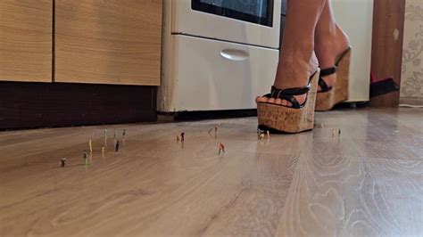 Unaware Giantess Cleaning Kitchen In Wedge Sandals Heels Daze Org Clips4sale