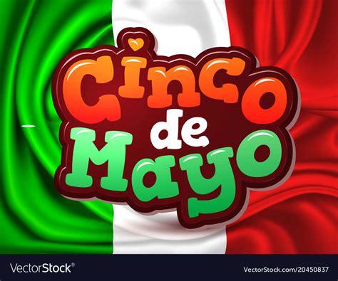 Cinco de mayo mexico flag realistic Royalty Free Vector